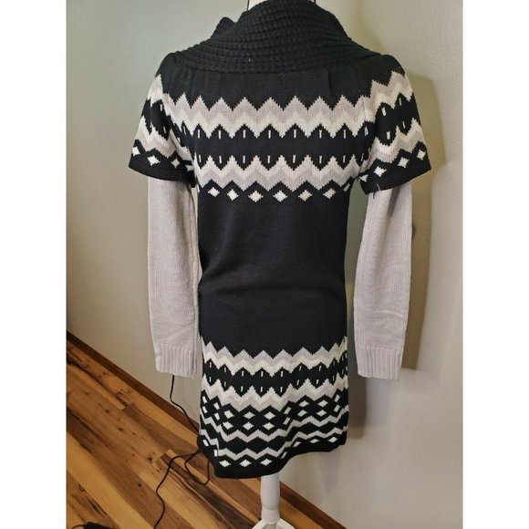 Eten Size XL Sweater Dress Black Gray Layered - Picture 3 of 6